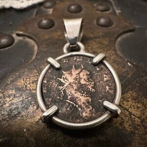 Roman Emperor - Ancient Coin 925 Sterling Silver Pendant W/Large Bale -Genuine?